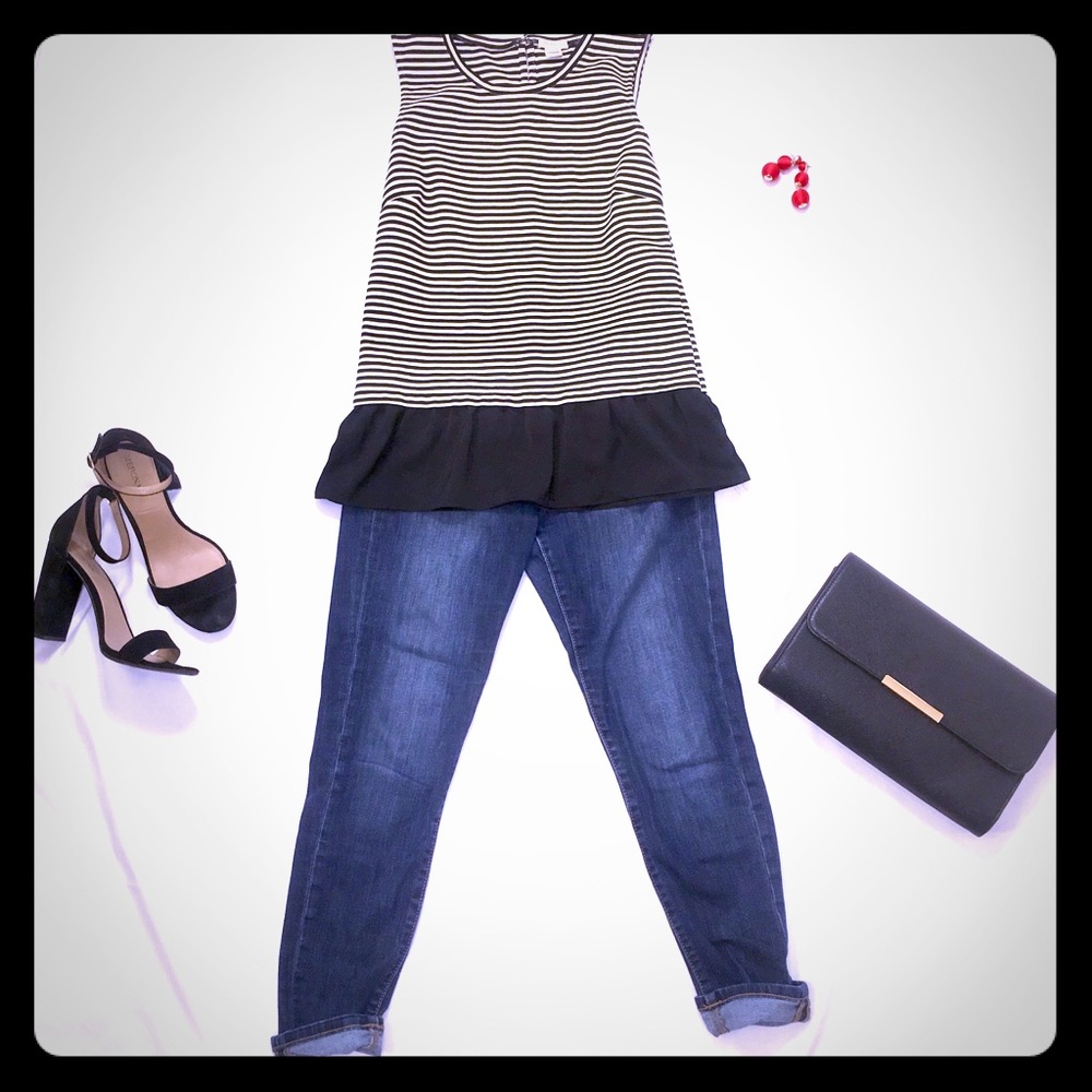 Striped peplum top